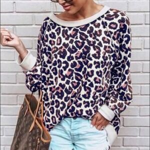 Leopard Print Relaxed Fit Sweatshirt